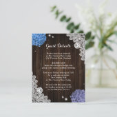 Rustic Purple and Blue Floral Enclosure Card Begleitkarte (Stehend Vorderseite)