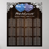 Rustic Purple Blue Floral Wedding Seating Chart 12 Poster (Vorne)