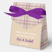 Rustic purple checkered favor boxes geschenkschachtel (Vorderseite)