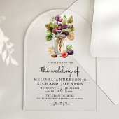 Rustic Purple Fig Mason Jar Wedding Acryleinladungen