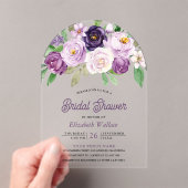Rustic Purple Floral Bridal Shower Acryleinladungen (Insitu (Handheld))