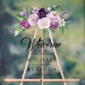 Rustic Purple Floral Wedding Welcome Acrylschild (Neutral)