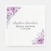 Rustic Purple Flower Bridal Shower Celebration Serviette (Vorderseite)