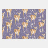 Rustic Purple Grape Elegant Snowy Winter Animals Geschenkpapier Set (Vorderseite 3)