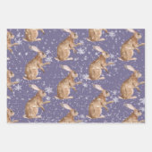 Rustic Purple Grape Elegant Snowy Winter Animals Geschenkpapier Set (Vorderseite 2)