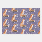 Rustic Purple Grape Elegant Snowy Winter Animals Geschenkpapier Set (Vorderseite)