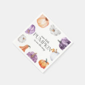 Rustic Purple Orange White Pumpkin Baby Shower Serviette (Ecke)