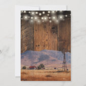 Rustic Ranch Barn Wood String Lights Wedding Einladung (Rückseite)