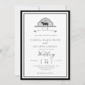 Rustic Ranch Western Country Cowboy Wedding Einladung (Vorderseite)