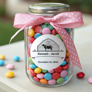 Rustic Ranch Western Country Cowboy Wedding Quadratischer Aufkleber