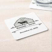 Rustic Ranch Western Country Cowboy Wedding Rechteckiger Pappuntersetzer (angewinkelt)