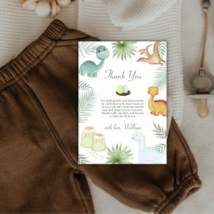 Rustic Rawr Vulkan Tropical Dinosaur Baby Shower Dankeskarte