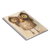 Rustic Recycled Owl Watercolor Art Notizblock (Rechte Seite)