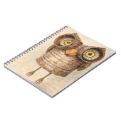 Rustic Recycled Owl Watercolor Art Notizblock (Linke Seite)