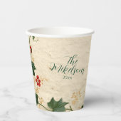 Rustic Red Amaryllis Christmas Pappbecher (Vorderseite)