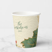 Rustic Red Amaryllis Christmas Pappbecher (Rückseite)