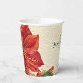Rustic Red Amaryllis Christmas Pappbecher (Links)
