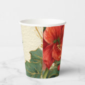 Rustic Red Amaryllis Christmas Pappbecher (Rechts)