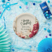 Rustic Red Amaryllis Christmas Pappteller (Party)