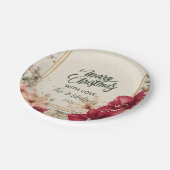 Rustic Red Amaryllis Christmas Pappteller (Schrägansicht)