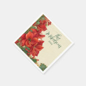 Rustic Red Amaryllis Christmas Serviette (Ecke)