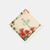 Rustic Red Amaryllis Christmas Serviette (Ecke)