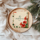 Rustic Red Amaryllis Christmas Serviette