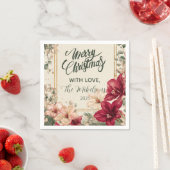 Rustic Red Amaryllis Christmas Serviette (Beispiel)