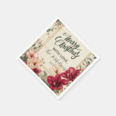 Rustic Red Amaryllis Christmas Serviette (Ecke)