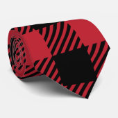 Rustic Red and Black Buffalo Plaid Flannel Krawatte (Gerollt)