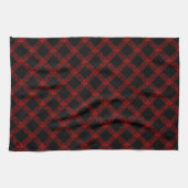 Rustic red and black tartan with embossed lines  geschirrtuch (Horizontal)