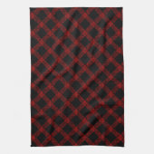 Rustic red and black tartan with embossed lines  geschirrtuch (Vertikal)