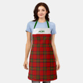 Rustic Red and Green Tartan Plaid With Name Schürze (Getragen)