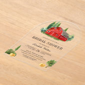 Rustic Red Barn Rural Farm Bridal Shower Acryleinladungen (Ablage )