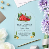 Rustic Red Barn Rural Farm Bridal Shower Acryleinladungen (Insitu (Hochzeit))