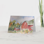 Rustic Red Barone Country Watercolor Vielen Dank Dankeskarte (Vorderseite)