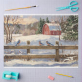 Rustic Red Barry Blue Jay Farmhouse Decoupage Seidenpapier (Basteln)