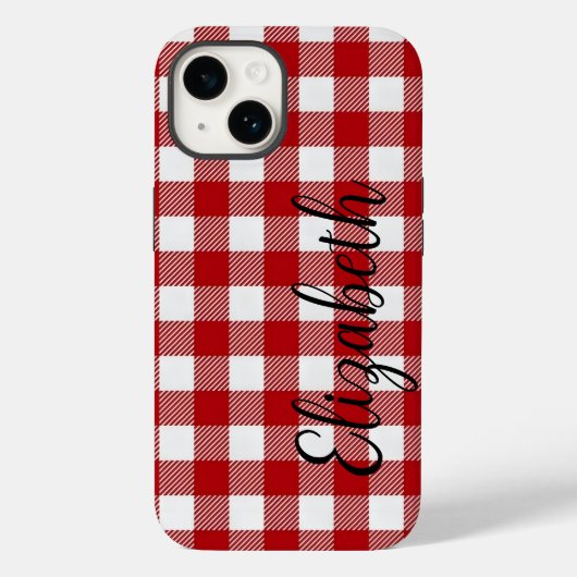 Rustic Red Black Büffel Karo - kann roten Fall bea Case-Mate iPhone Hülle (Rückseite)