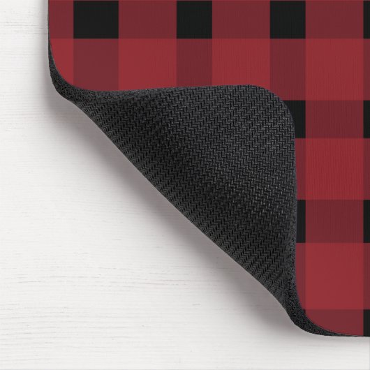 Rustic Red Black Gingham Mousepad (Ecke)