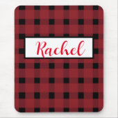 Rustic Red Black Gingham Mousepad (Vorne)