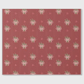 Rustic Red Botanical Bows Christmas Geschenkpapier (Flach)