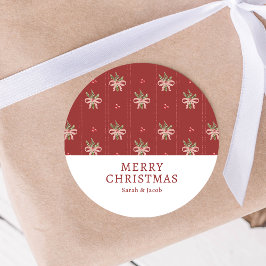 Rustic Red Botanical Christmas Sticker