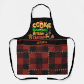 Rustic Red Buffalo Plaid Cookie Baking Team Name Schürze (Vorderseite)