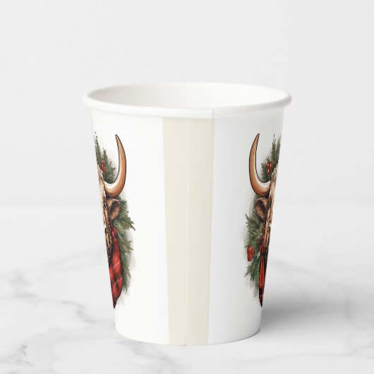 Rustic Red Buffalo Plaid Farmhouse Pappbecher (Rechts)