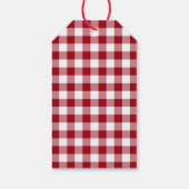 Rustic Red Checkered Script Frohe Weihnachten Geschenkanhänger (Rückseite)