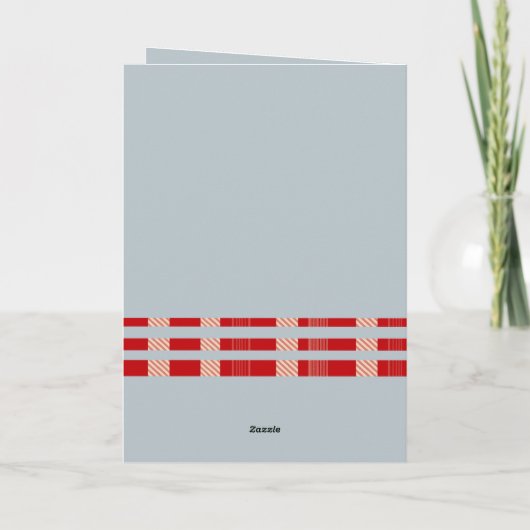 Rustic Red Gingham Christmas Card with Festive Bow Karte (Rückseite)