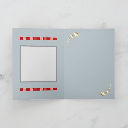 Rustic Red Gingham Christmas Card with Festive Bow Karte (Innenseite)