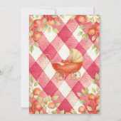 Rustic Red Gingham Clothesline Apple Baby Shower Einladung (Rückseite)