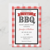 Rustic Red Gingham I Do GRILLEN Wedding Couples Du Einladung (Vorderseite)