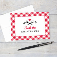 Rustic Red Gingham Kariert GRILLEN Wedding Monogra